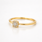 750 Gelbgold Verlobungsring 0,06 ct W-SI – Filigraner Halo Brillantring – Größe 48,5