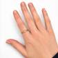 585 Gelbgold Ring mit Diamant 0,03 ct H-SI – Wishbone Design – Größe 54