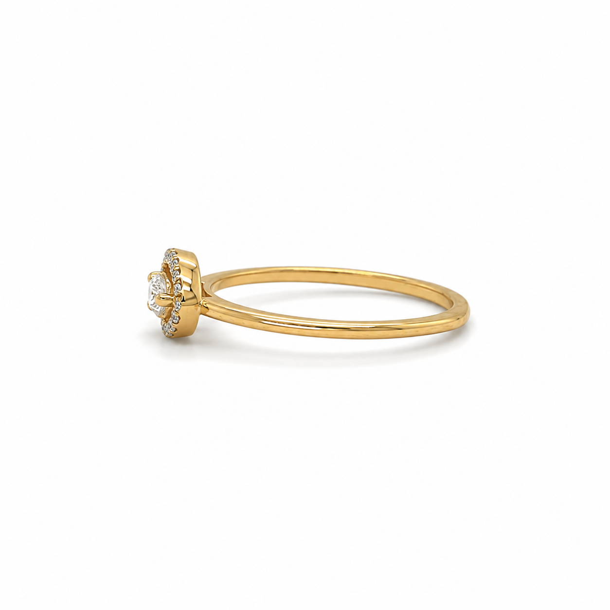 585 Gelbgold Ring mit Marquise-Diamant 0,17 ct H-SI – Größe 54
