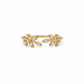 Offener Brillantring aus 585 Gelbgold mit 0,10 ct W-SI Brillanten im Blattdesign.