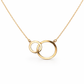 585 Gelbgold Kette mit zwei verbundenen Ringen