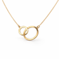 585 Gelbgold Kette mit zwei verbundenen Ringen
