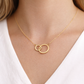 585 Gelbgold Kette mit zwei verbundenen Ringen