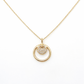 585 Gelbgold Kette mit Zirkonia Anhänger im Doppelkreis-Design