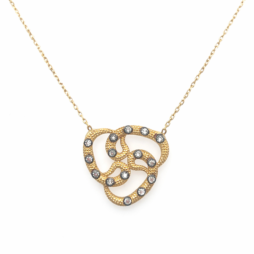 585 Gelbgold Kette mit Zirkonia – verschlungenes Design