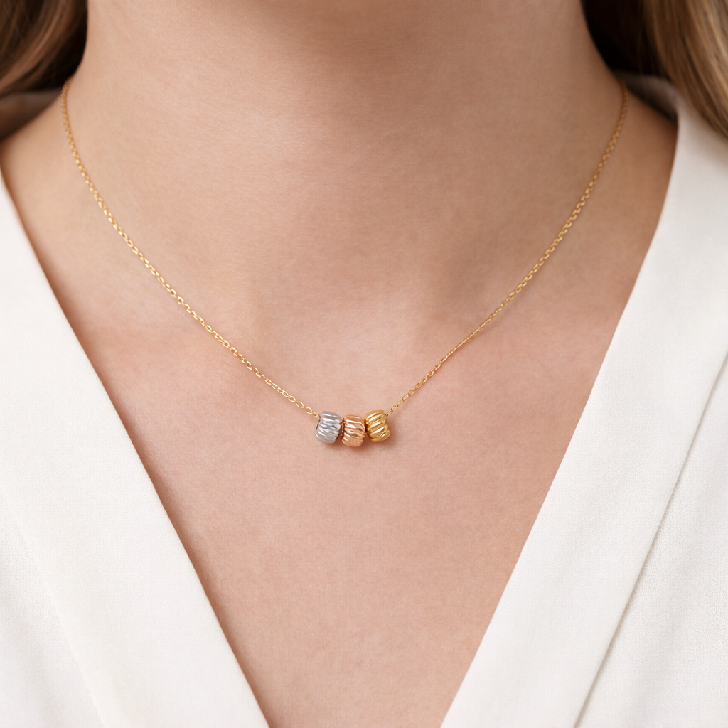 585 Gelbgold Kette 45 cm Tricolor 
