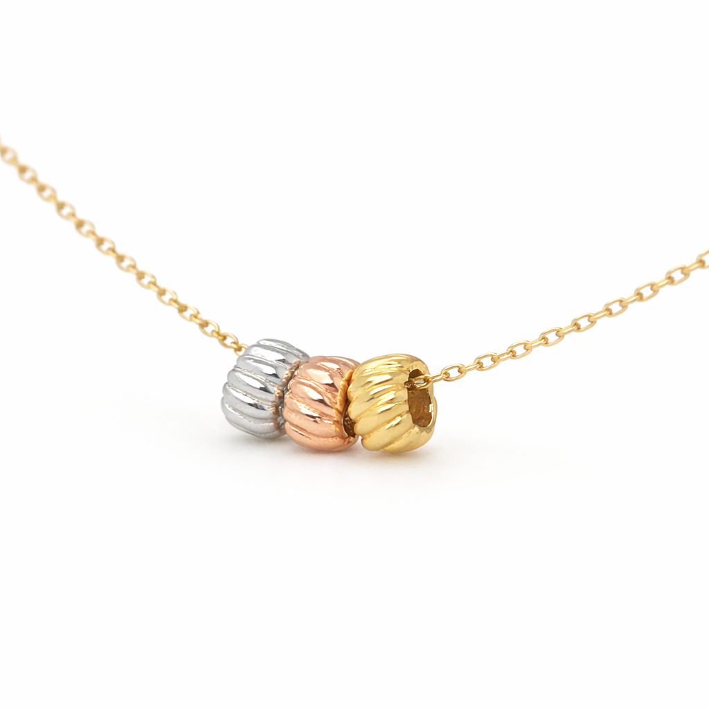 585 Gelbgold Kette 45 cm Tricolor Elemente
