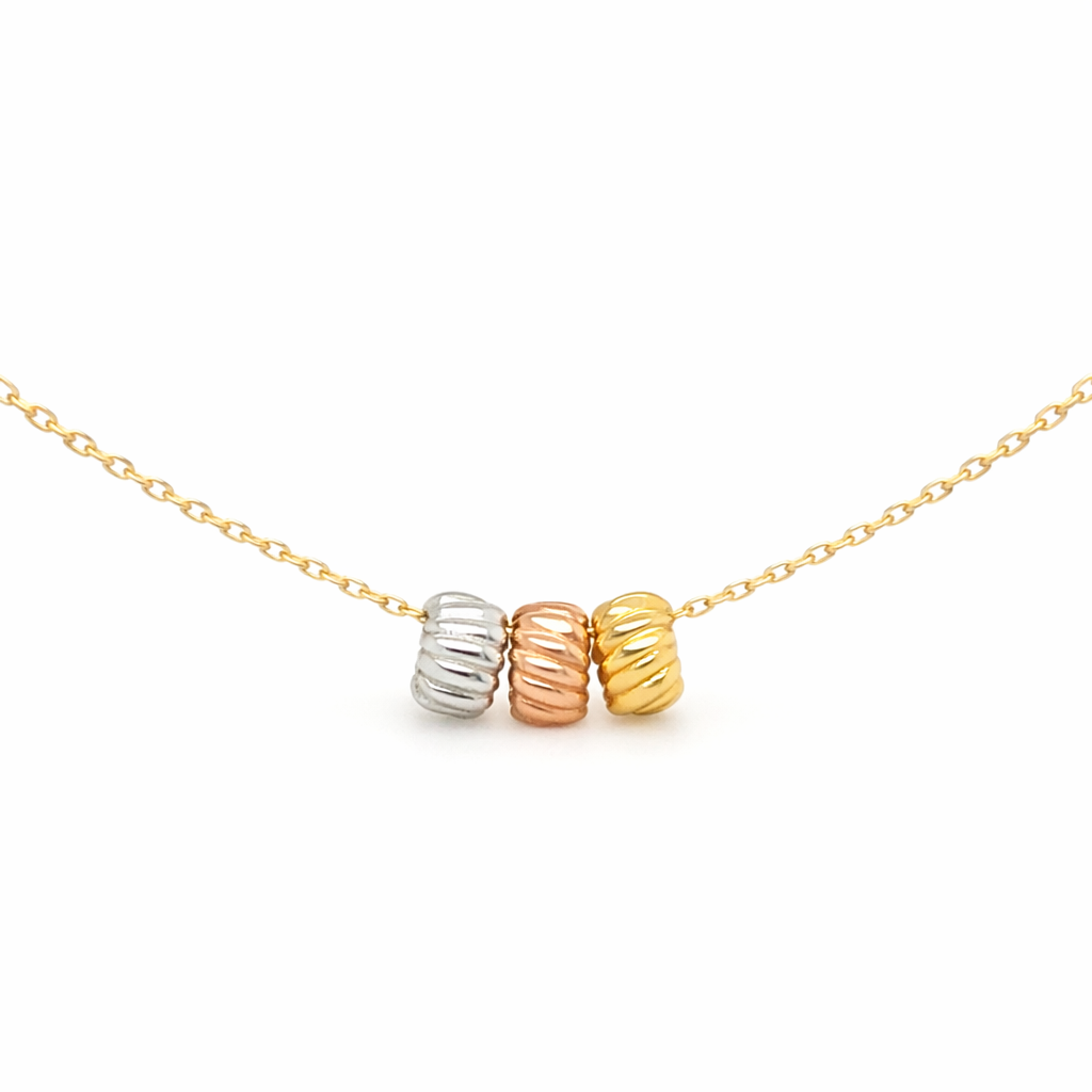 585 Gelbgold Kette 45 cm Tricolor Elemente Zwischenöse 42 cm