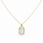 585 Gelbgold Kette mit Zirkonia Anhänger – Rechteck Solitär & Pavé