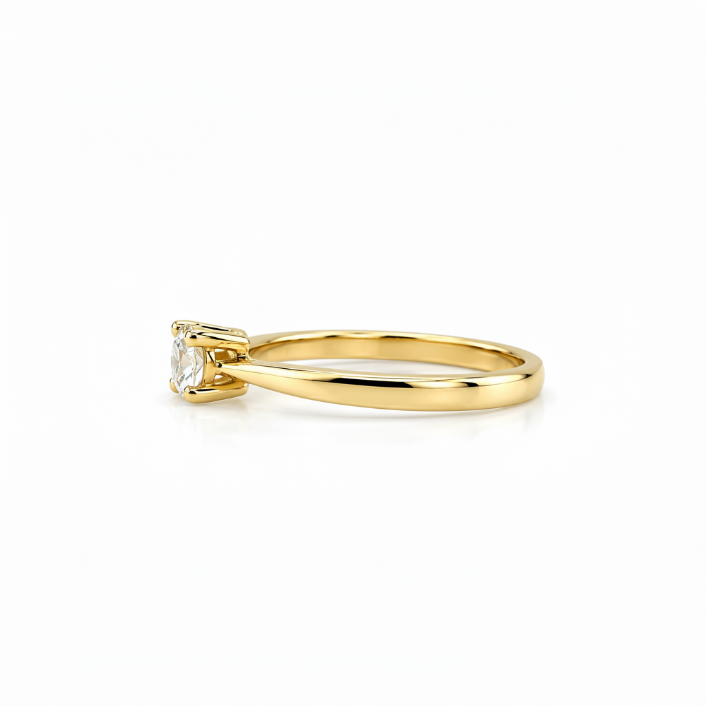 585 Gold Verlobungsring 0,20 ct W/SI – Solitärring Gelbgold – Größe 48