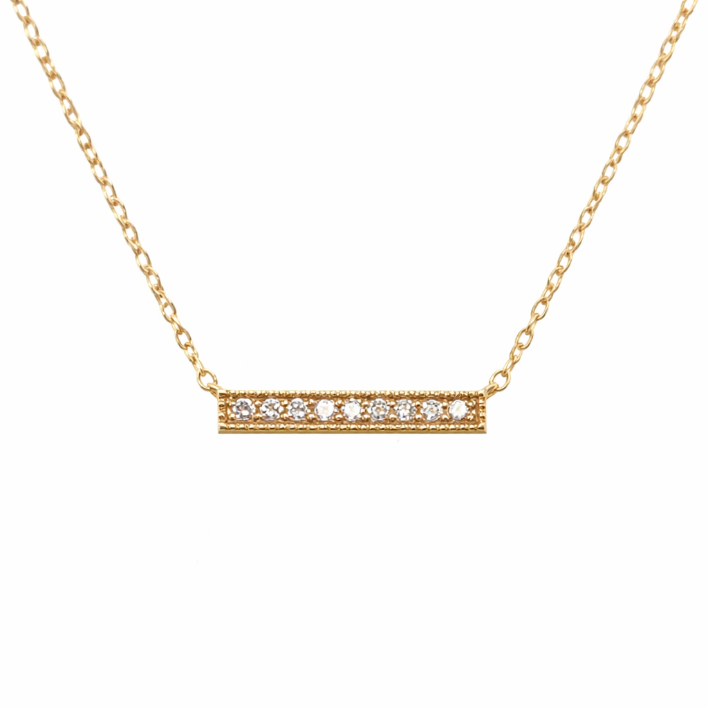 585 Gelbgold Kette mit Brillant-Bar – 0,08 ct TW/SI, 45 cm
