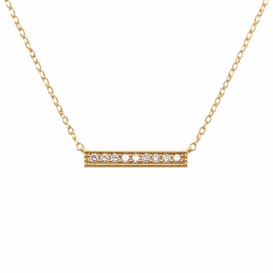 585 Gelbgold Kette mit Brillant-Bar – 0,08 ct TW/SI, 45 cm