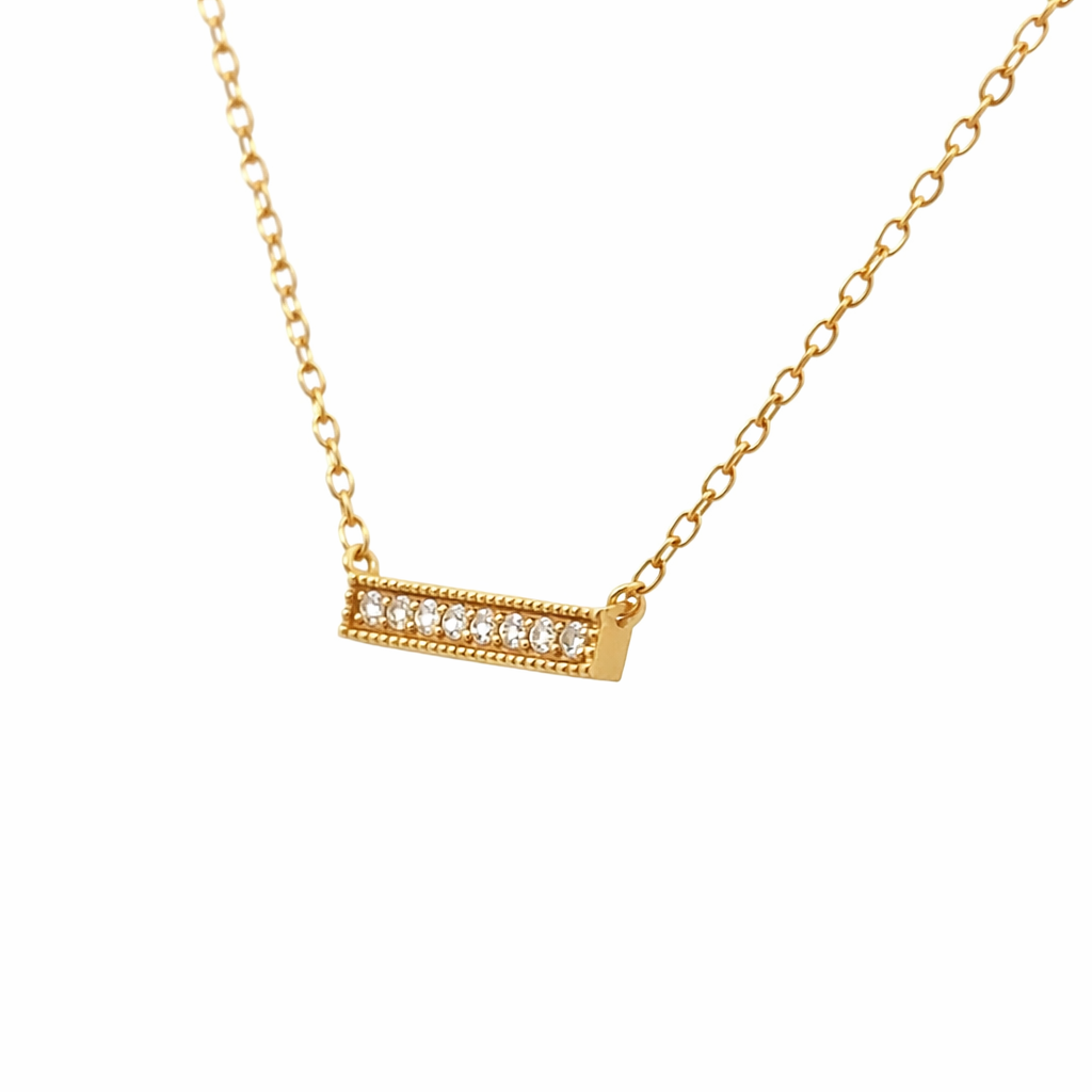 585 Gelbgold Kette mit Brillant-Bar – 0,08 ct TW/SI, 45 cm
