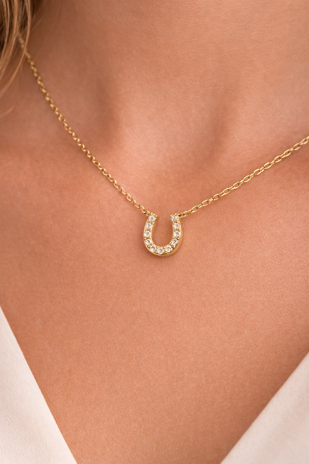585 Gelbgold Kette mit Hufeisen & Brillanten