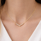 585 Gelbgold Kette mit brillantbesetzter V-Form – 42 cm