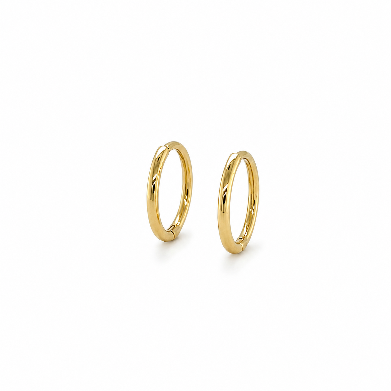 Glatte Creolen aus 585 Gelbgold 12 mm