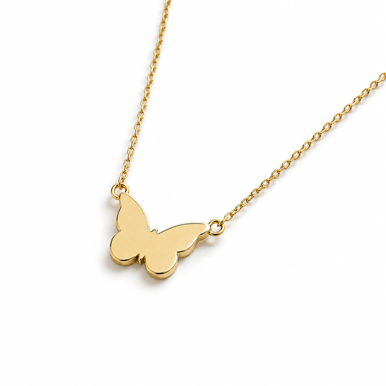 Goldkette mit Schmetterling aus 585 Gelbgold