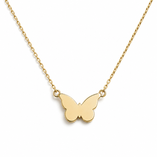 Schmetterling Kette aus 585 Gelbgold