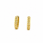 Creolen aus 585 Gelbgold mit diagonaler Rillenstruktur