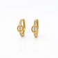 Creolen aus 585 Gelbgold mit Steinbesatz und Kreis-Element