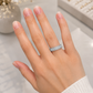 750 Weißgold Memoire Ring mit Brillanten & Baguette-Diamanten