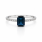 Verlobungsring aus 750 Weißgold mit blauem Saphir