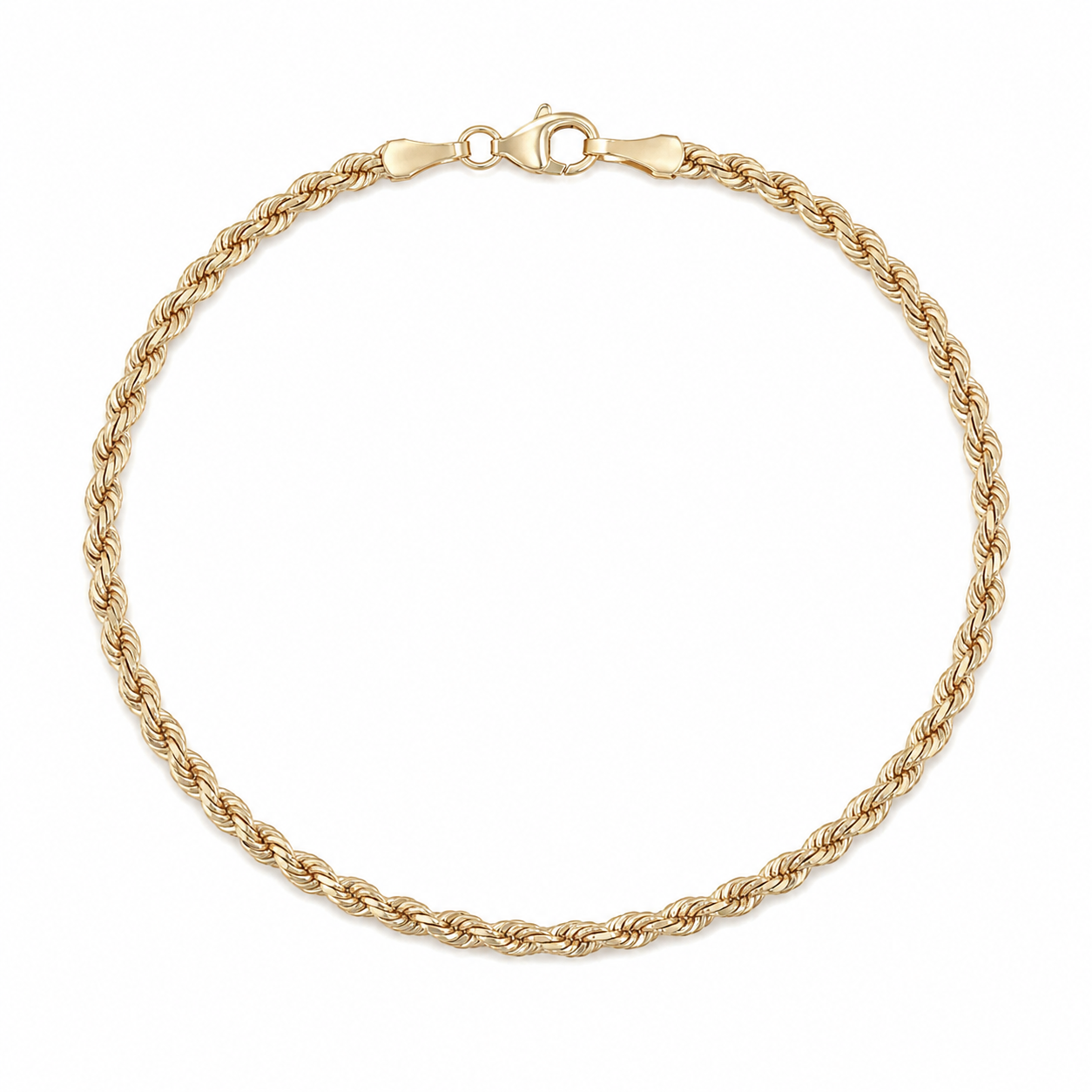 Kordelarmband 585 Gelbgold getragen am Handgelenk