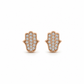 585 Rotgold Ohrstecker Fatima Hand mit Zirkonia