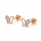 585 Rotgold Ohrstecker Schmetterling mit Zirkonia – 5 mm