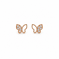 585 Rotgold Ohrstecker Schmetterling mit Zirkonia