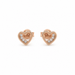 585 Rotgold Ohrstecker Herz mit Zirkonia 7 mm