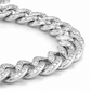 Silberfarbenes Panzerarmband mit funkelndem Zirkonia-Besatz