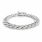 Rhodiniertes Silberarmband mit Kastenverschluss und Sicherheitsachten