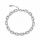 Paperclip Armband aus rhodiniertem 925 Silber mit Zirkonia