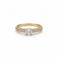 Zirkonia Ring aus 585 Gelbgold mit rundem Mittelstein in Frontansicht