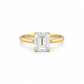 Emerald Cut Zirkonia Ring aus 585 Gelbgold in Frontansicht
