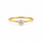Zirkonia Ring aus 585 Gelbgold mit rundem Stein in Frontansicht
