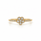 Blütenring aus 585 Gelbgold mit Zirkonia Frontansicht