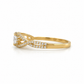 Ring 585 Gelbgold mit Zirkonia und seitlichem Steinbesatz in Seitenansicht