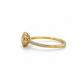 Zirkonia Ring aus 585 Gelbgold mit feiner Ringschiene in Seitenansicht