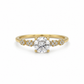 Zirkonia Ring aus 585 Gelbgold mit rundem Mittelstein in Frontansicht