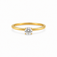Klassischer Zirkonia Ring 585 Gelbgold mit rundem Stein in Frontansicht

