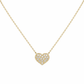 585 Gelbgold Kette mit Herzanhänger und Zirkonia, 45 cm mit Zwischenöse 42 cm
