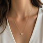 585 Gelbgold Herz Kette mit Zirkonia – 45 cm
