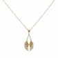 585 Gelbgold Kette mit Engelsflügel Anhänger, 45 cm mit Zwischenöse 42 cm