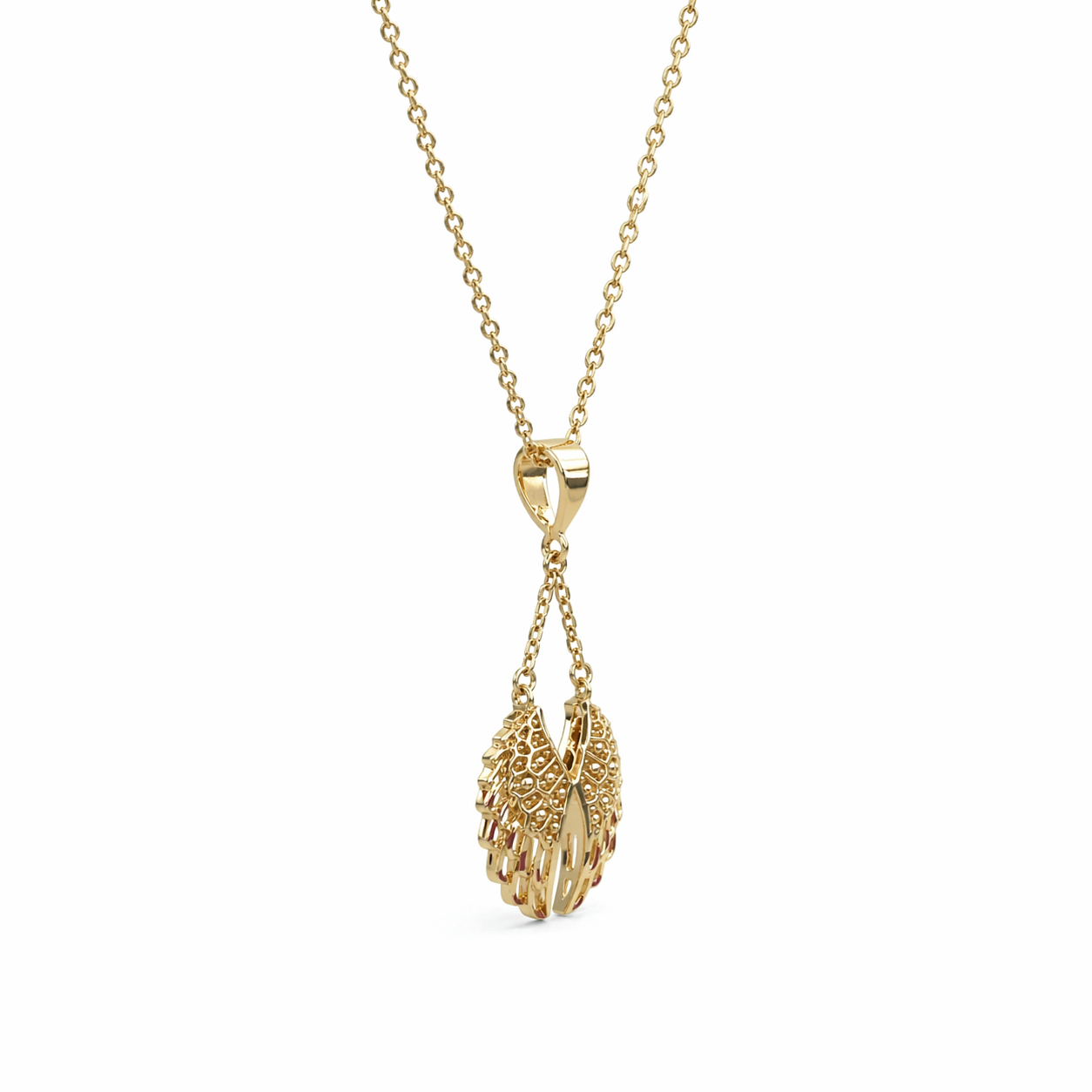 585 Gelbgold Engelsflügel Kette – 45 cm