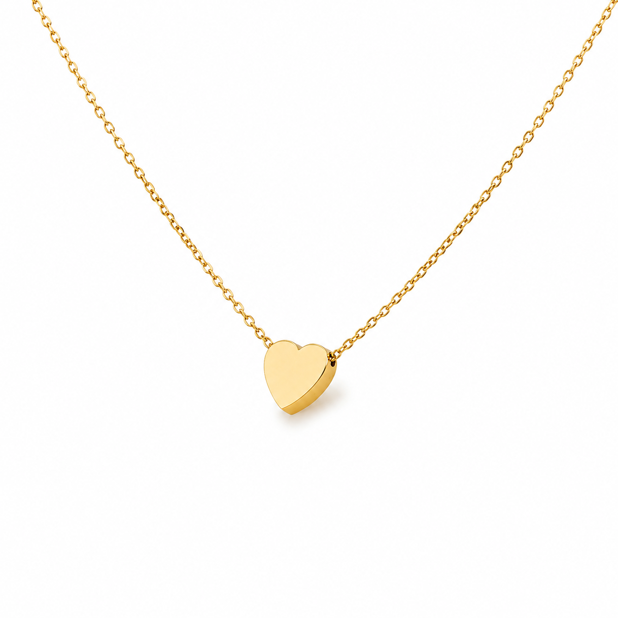 Herzkette Damen 585 Gelbgold – feine Goldkette mit Herz