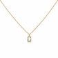 Halskette 585 Gelbgold mit rechteckigem hellblauem Zirkonia Anhänger