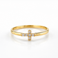 Kreuzring aus 585 Gelbgold mit Zirkonia