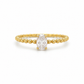 Ovaler Zirkonia Ring aus 585 Gelbgold mit feiner Kugelschiene
